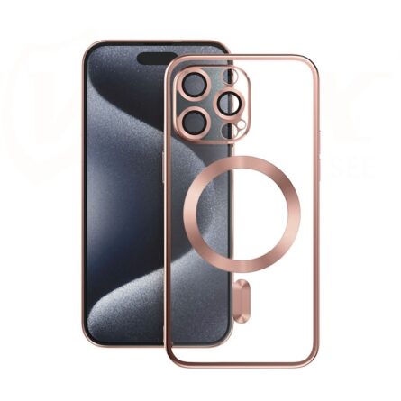 Θήκη κινητού Vmax Electroplating Mag TPU for iPhone 16 Pro 6,3" Rose Gold
