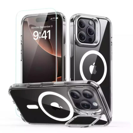 Θήκη κινητού ESR Classic Hybrid Kickstand HaloLock Magsafe & Tempered Glass for iPhone 16 Pro Clear