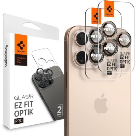 Προστασία Κάμερας Spigen Optik.tR EZ Fit Pro Camera Glass (2 pack) for iPhone 16 Pro/17 Pro/17 Pro Max Desert Titanium