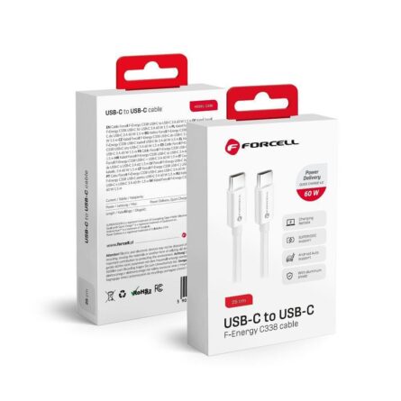 Καλώδιο Forcell F-Energy Type-C to Type-C QC4.0 PD 3A 60W Cafule 0.25m White