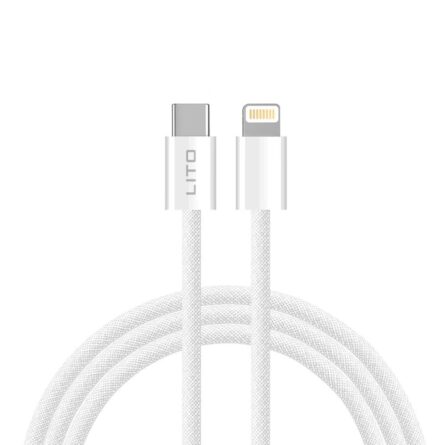 Lito Data Cable Type-C to Lightning, Fast Charging 27W, 1m White