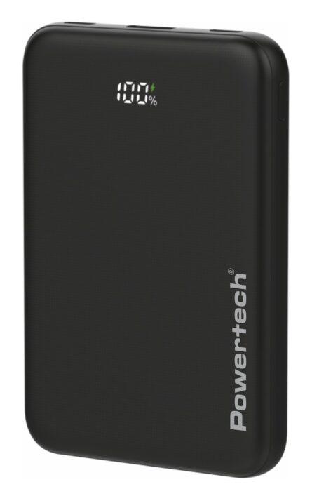 Powerbank Powertech 10000mAh 1xUSB 2xUSB-C LCD 22.5W Black
