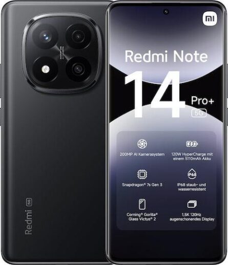 Smartphone Xiaomi Redmi Note 14 Pro+ 5G 6.67" Dual SIM NFC 8/256GB Midnight Black