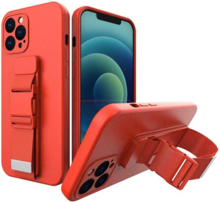 Θήκη κινητού Hurtel Silicone Rope  For Samsung Galaxy S21 TPU Red With Lanyard