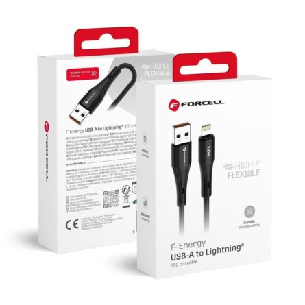 Καλώδιο Forcell F-Energy 2.4A 12W Silicone C343 USB to Lighting 1m Black
