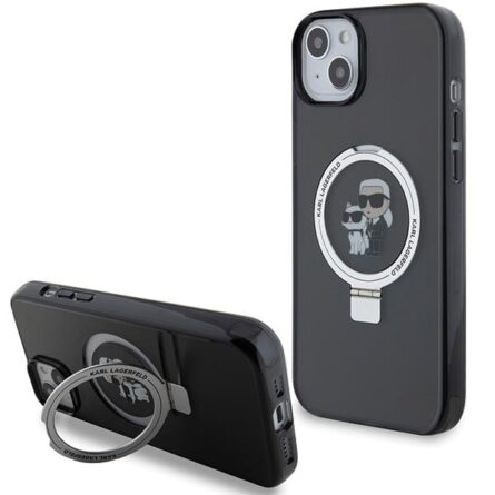 Θήκη κινητού Karl Lagerfeld Hardcase Ring Stand MagSafe for iPhone 14 Karl&Choupette Black