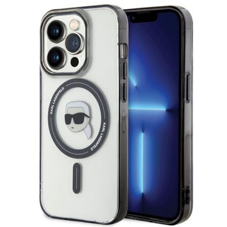 Θήκη κινητού Karl Lagerfeld IML MagSafe for iPhone 15 Pro Max Karl`s Head Transparent