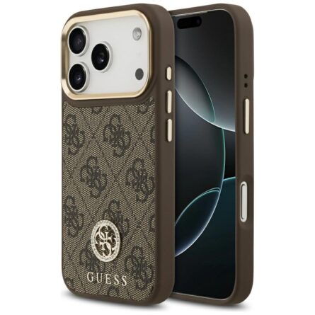 Θήκη κινητού Guess Hardcase 4G Strass Logo MagSafe for iPhone 17 Pro / 18 Pro Brown