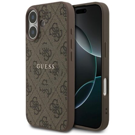 Θήκη κινητού Guess 4G Ring Classic Logo MagSafe for iPhone 17 Brown