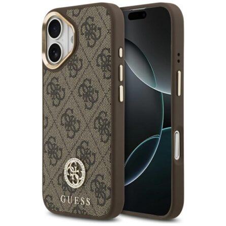 Θήκη κινητού Guess Hardcase 4G Strass Logo MagSafe for iPhone 17 Brown