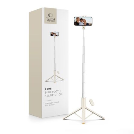 Selfie Stick Tripod Tech-Protect L09S Bluetooth Beige