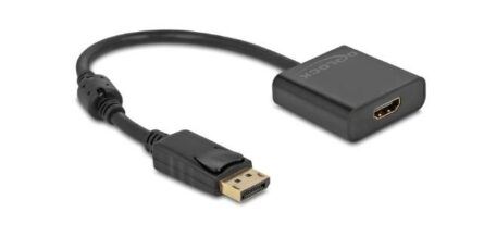 Αντάπτορας DELOCK DisplayPort σε HDMI 63585, 4K/30Hz, active, μαύρος