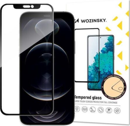 Προστασία οθόνης κινητού Wozinsky Super Durable Full Glue Tempered Glass for iPhone 16e, iPhone 14, iPhone 13 Pro / iPhone 13 Black
