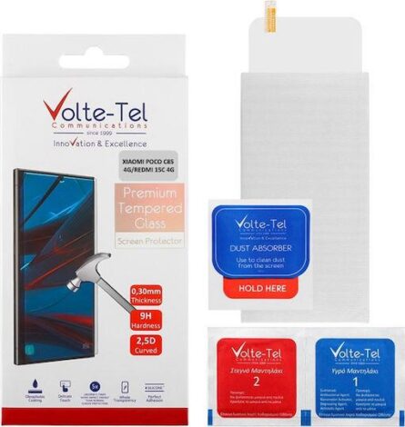 Προστασία οθόνης κινητού Volte-Tel Temperef Glass 9H 0.30mm for Xiaomi Poco C85 4G/Redmi 15C 4G 6.9"