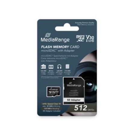 Κάρτα μνήμης MediaRange microSDXC UHS-1 | Class 10, with SD adapter, 512GB