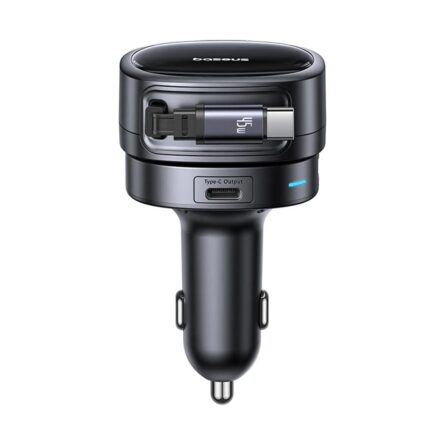 Φορτιστής Αυτοκινήτου Baseus PrimeTrip VR1 with Retractable Cable, 2 x Type-C, USB, 60W Black