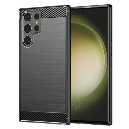 Θήκη κινητού Techsuit Carbon Silicone for Samsung Galaxy S23 Ultra Black