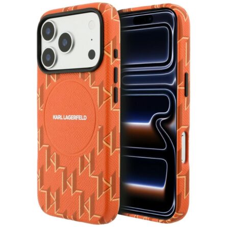 Θήκη κινητού Karl Lagerfeld Leather KL Monogram Logo MagSafe for iPhone 17 Pro Orange