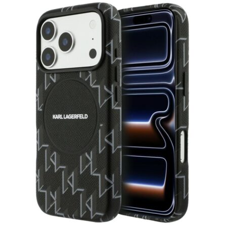 Θήκη κινητού Karl Lagerfeld Leather KL Monogram Logo MagSafe for iPhone 17 Pro Black