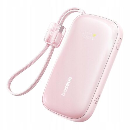 Powerbank Baseus EnerFill FC21 Qpow 3 Ultra with Detachable Cable, 20000mAh, 22.5W, USB, USB-C Nebula Pink