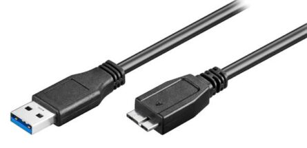 Powertech καλώδιο USB 3.0 σε USB Micro-B CAB-U142, 0.5m, μαύρο