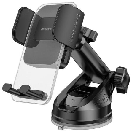 Βάση Κινητού Proove Crystal Clamp Plus Dashboard, Mechanical Clamp, Suction Cup, Stylish, Universal Black