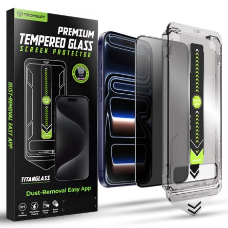 Προστασία οθόνης κινητού Techsuit TitanGlass FullCover for iPhone 17 Pro Privacy