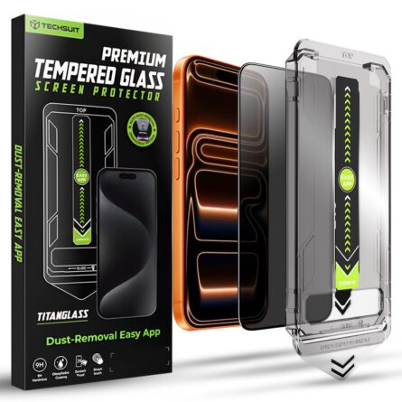 Προστασία οθόνης κινητού Techsuit TitanGlass FullCover for iPhone 17 Pro Max Privacy