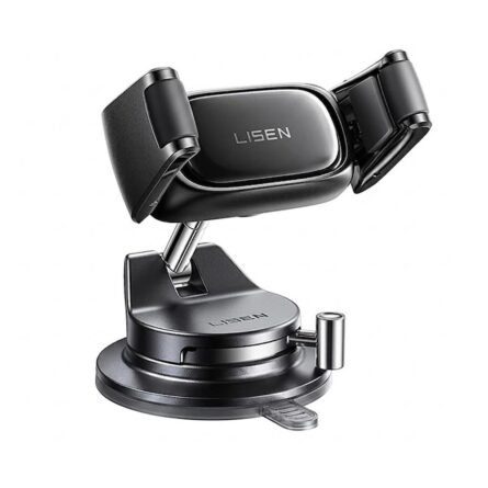 Βάση Κινητού Lisen Car Holder A609 for Dashboard, 360° Rotation, Clamp Arm, Automatic Lock, Vacuum Suction Deep Gray