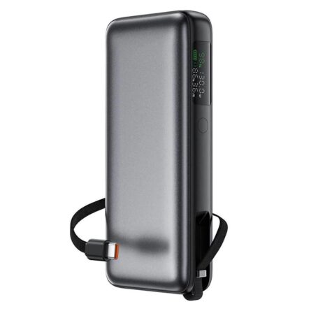 Powerbank Acefast with Cable, Type-C, 20000mAh, 74Wh, PD130W, Two-Way Fast Charging, LED Display Black