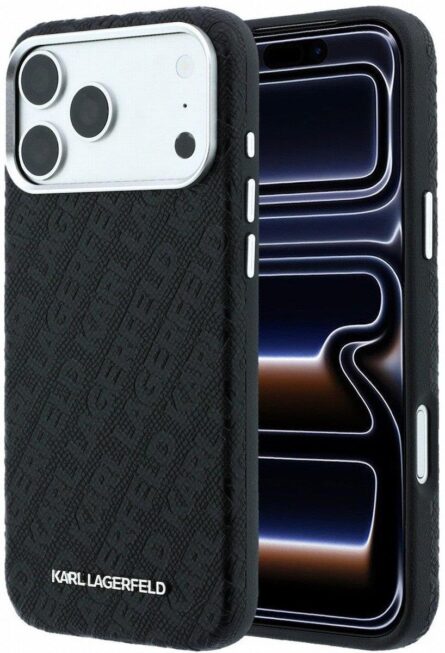 Θήκη κινητού Karl Lagerfeld Grained Leather Metal Logo MagSafe for iPhone 18 Pro / iPhone 17 Pro Black