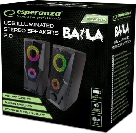 Ηχείο Esperanza EGS103 USB Connector LED Light Black